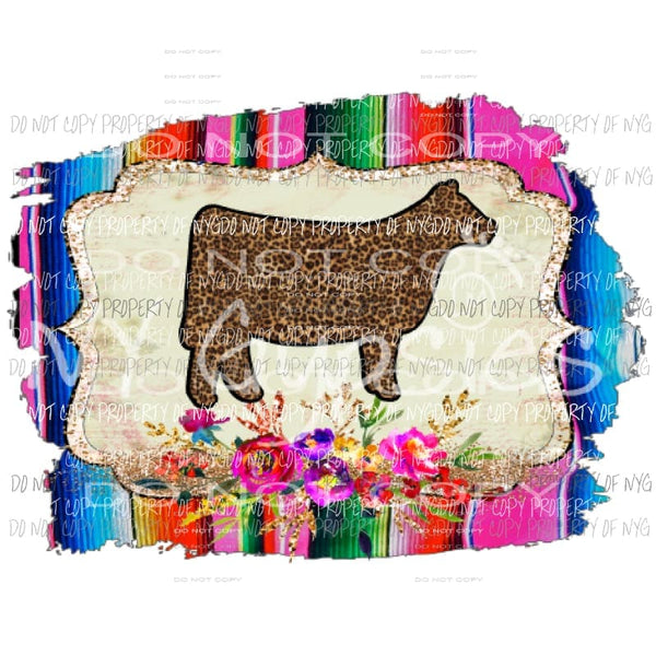 Cow serape background Sublimation transfers Heat Transfer