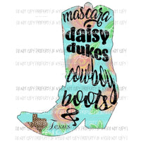 Cowboy boot Texas Sublimation transfers Heat Transfer