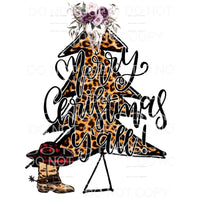 Cowboy Christmas Tree Merry Christmas Yall # 1 Sublimation 