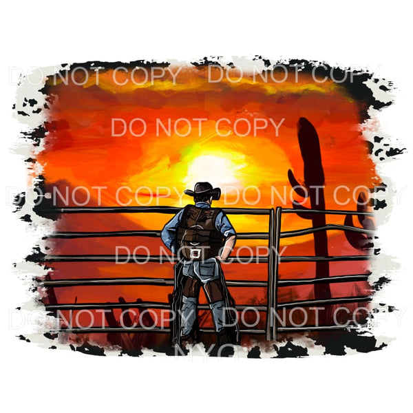 Cowboy Desert Sunset Cowhide #197 Sublimation transfers - 