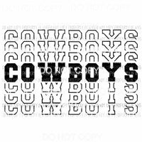 Cowboys mirrored stacked Sublimation transfers Heat Transfer