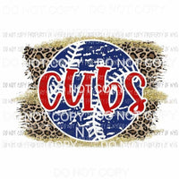 Cubs baseball leopard Sublimation transfers Heat Transfer