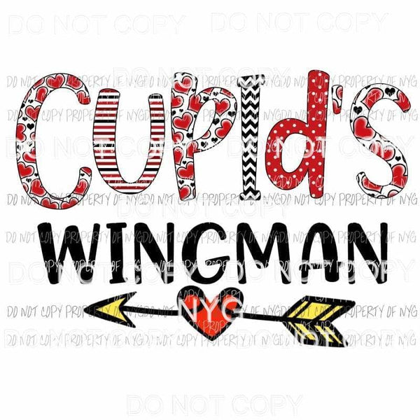 Cupids Wingman Sublimation transfers Heat Transfer