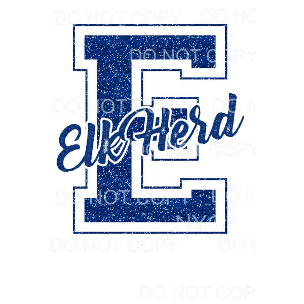 Custom School Letter E Elk Head Royal Blue Sublimation 