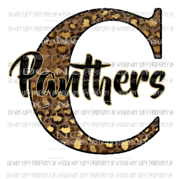 Custom School Panthers leopard Sublimation transfers Heat Transfer