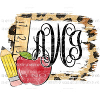 Custom Teacher Monogram school add name school whatever you like add in notes Sublimation transfers Heat Transfer