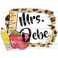 Custom Teacher name school add name school whatever you like add in notes Sublimation transfers Heat Transfer