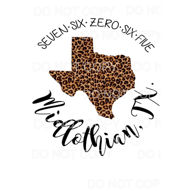 martodesigns - CUSTOM ZIP CODE LEOPARD Midlothian TEXAS