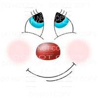 Cute Snowman Face Blue Eyes Button Nose Sublimation 