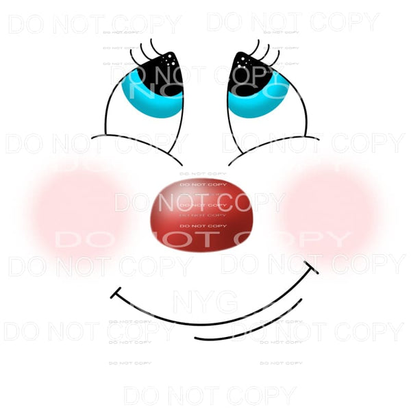 Cute Snowman Face Blue Eyes Button Nose Sublimation 