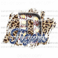D Tigers baseball marquee Detroit leopard Sublimation transfers Heat Transfer