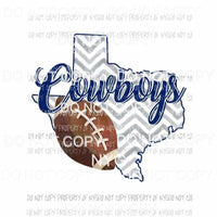 Dallas Cowboys football chevron state Sublimation transfers Heat Transfer