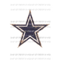 Dallas Cowboys large star rustic Texas Sublimation transfers Heat Transfer