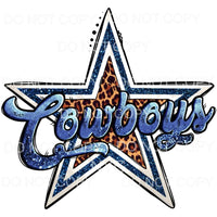 Dallas Cowboys Logo Blue Glitter Leopard Football #1346 