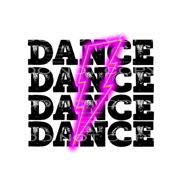 Dance neon lightning bolt Sublimation transfers - Heat