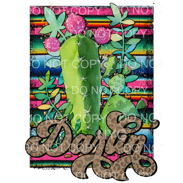 Darlin Leopard Cactus Serape Background Sublimation 