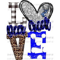 Deer Creek Love polka dot deer silver royal blue Sublimation transfers Heat Transfer