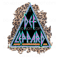 Def Leppard Hot Pink Teal Leopard Background Sublimation 