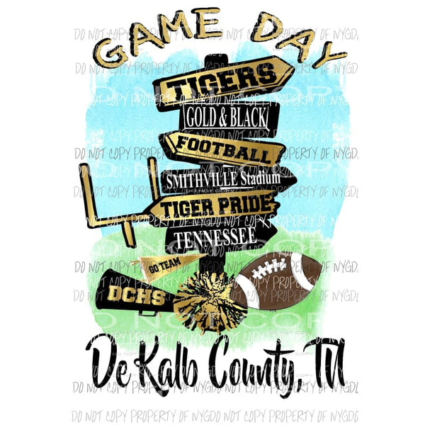 Dekalb County tigers Custom Game Day Sublimation transfers Heat Transfer