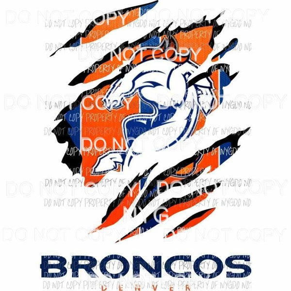 Denver Broncos ripped design Sublimation transfers Heat Transfer