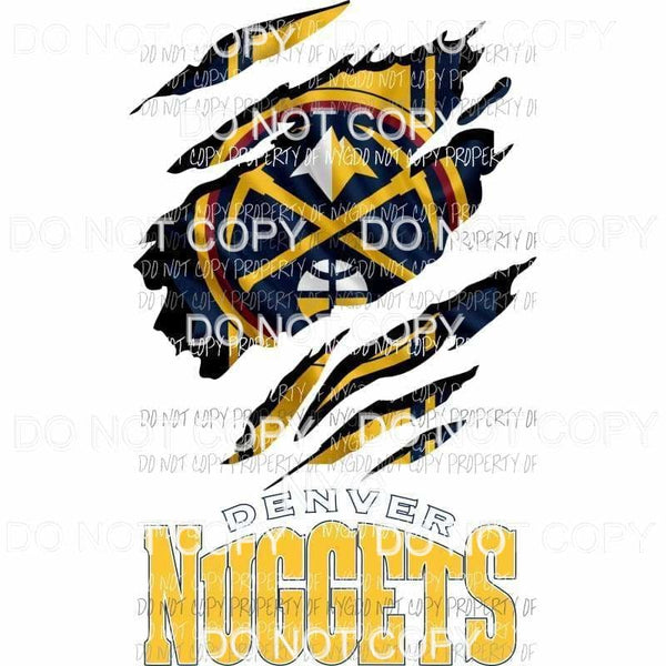 Denver Nuggets ripped design Sublimation transfers Heat Transfer