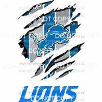 Detroit Lions ripped design Sublimation transfers Heat Transfer