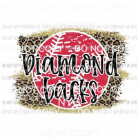 Diamond Backs baseball leopard Sublimation transfers Heat Transfer