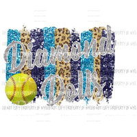 Diamond Dolls Paint Palette Softball Sublimation transfers Heat Transfer