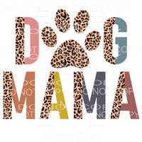 Dog Mama Paw Print Half Leopard Sublimation transfers - Heat