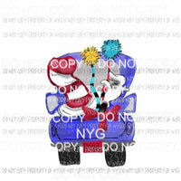 Dr Seuss Truck #2 blue Sublimation transfers Heat Transfer