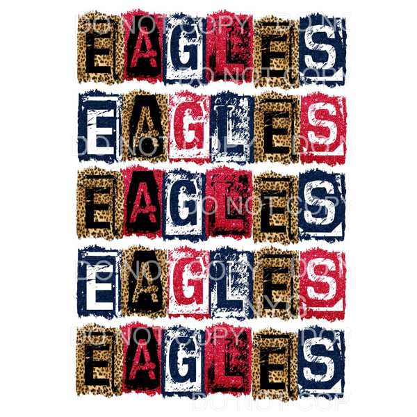 EAGLES BLOCK RED AND NAVY # 490 Sublimation transfers - Heat