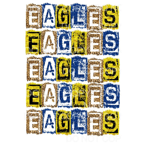 Eagles Block Yellow and Blue # 942 Sublimation transfers - 