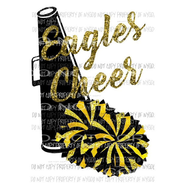 Eagles Cheer Black and gold Sublimation transfers Heat Transfer