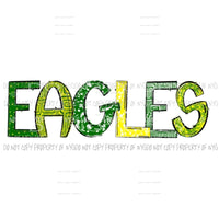 Eagles custom green and yellow your team Sublimation transfers Heat Transfer