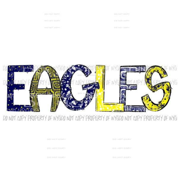 Eagles custom Navy and yellow your team Sublimation transfers Heat Transfer