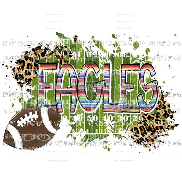 Eagles Field Leopard Serape Football Sublimation transfers Heat Transfer