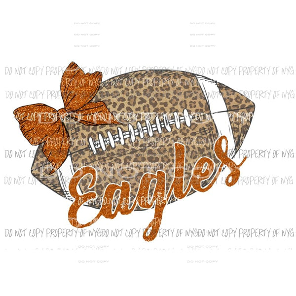 EAGLES Football Leopard ORANGE Sublimation transfers Heat Transfer