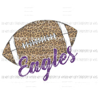 EAGLES Football Leopard PURPLE no BOW Sublimation transfers Heat Transfer