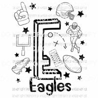 Eagles football spirit doodle Sublimation transfers Heat Transfer