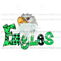 Eagles Green hand drawn Sublimation transfers Heat Transfer