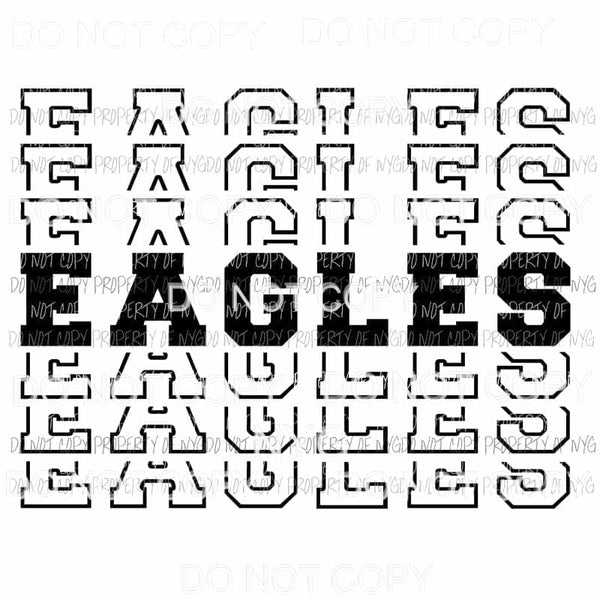 Eagles mirrored stacked Sublimation transfers Heat Transfer