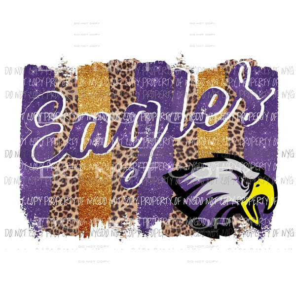 Eagles Paint pallet Purple and gold Sublimation transfers Heat Transfer