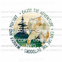 Enjoy The Adventure bear Sublimation transfers Heat Transfer