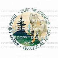 Enjoy The Adventure wolf Sublimation transfers Heat Transfer