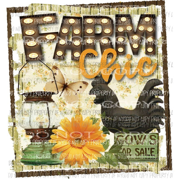 Farm Chic Sublimation transfers Heat Transfer