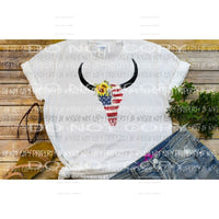 Flag bull skull sunflowers Sublimation transfers Heat Transfer