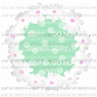 Flower Wreath polka dot center Sublimation transfers Heat Transfer