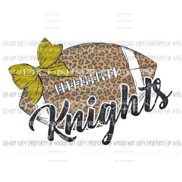 Football Leopard Knights BLACK AND GOLD Sublimation transfers Heat Transfer