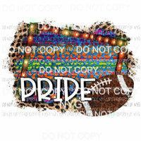 Football Pride #1 serape leopard marquee frame Sublimation transfers Heat Transfer