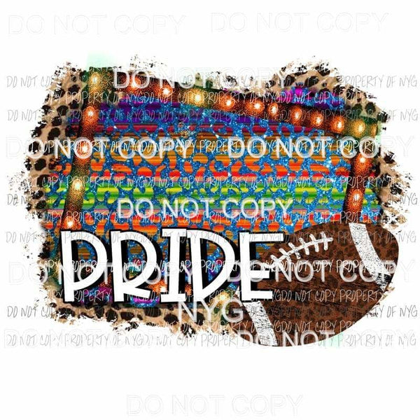 Football Pride #1 serape leopard marquee frame Sublimation transfers Heat Transfer